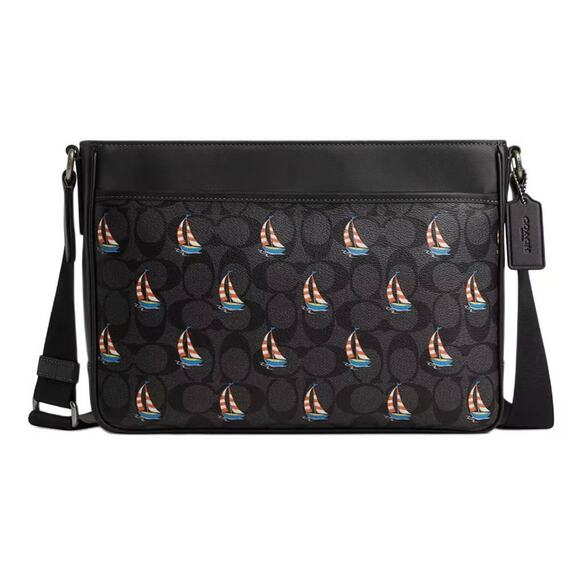 NWT COACH District Crossbody Bag In Signature Canvas With Sailboat Print CT898 - Picture 1 of 11